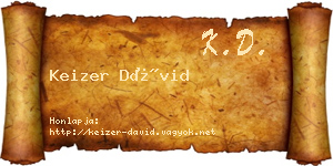 Keizer Dávid névjegykártya